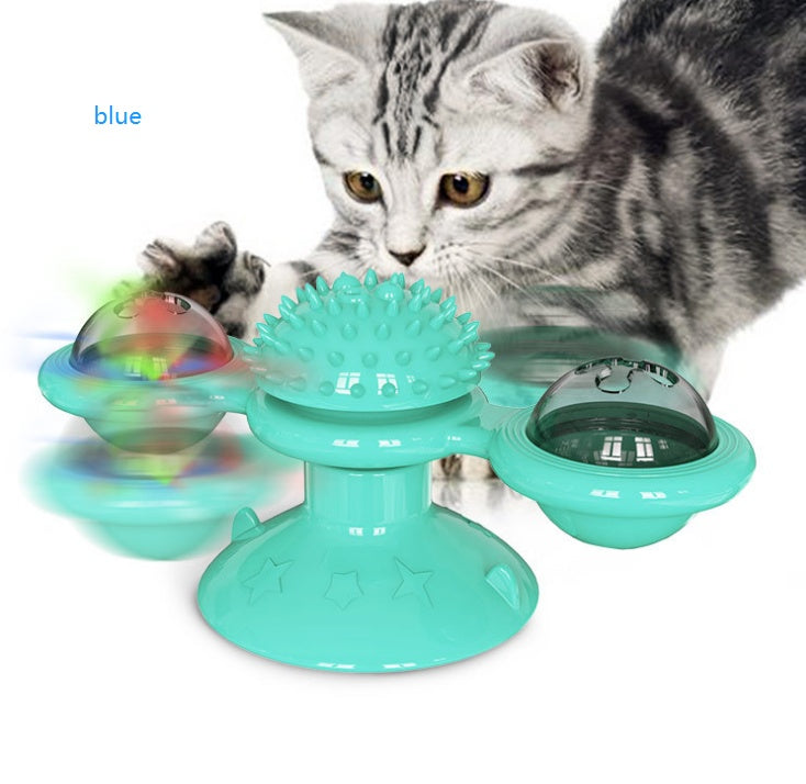 Multifunctional spinning toy for cats.