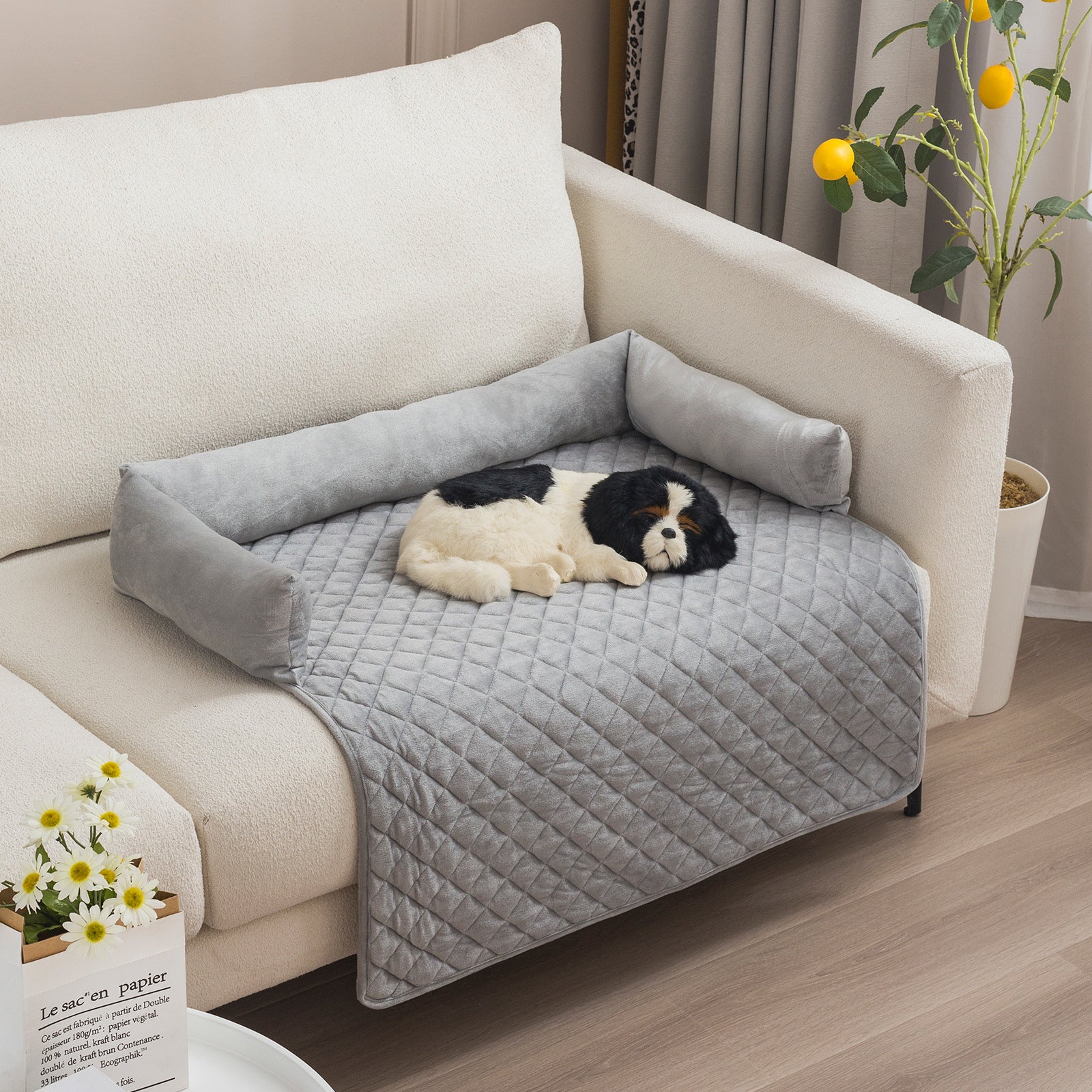 Bed for large dogs and cats with cushion, protective mat for sofa.