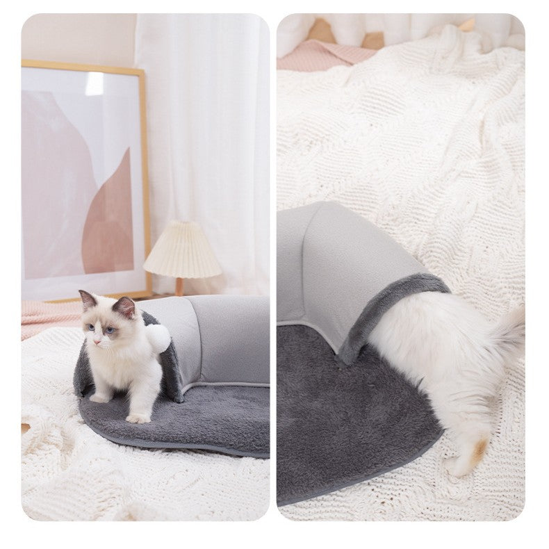 Plush tunnel for cats