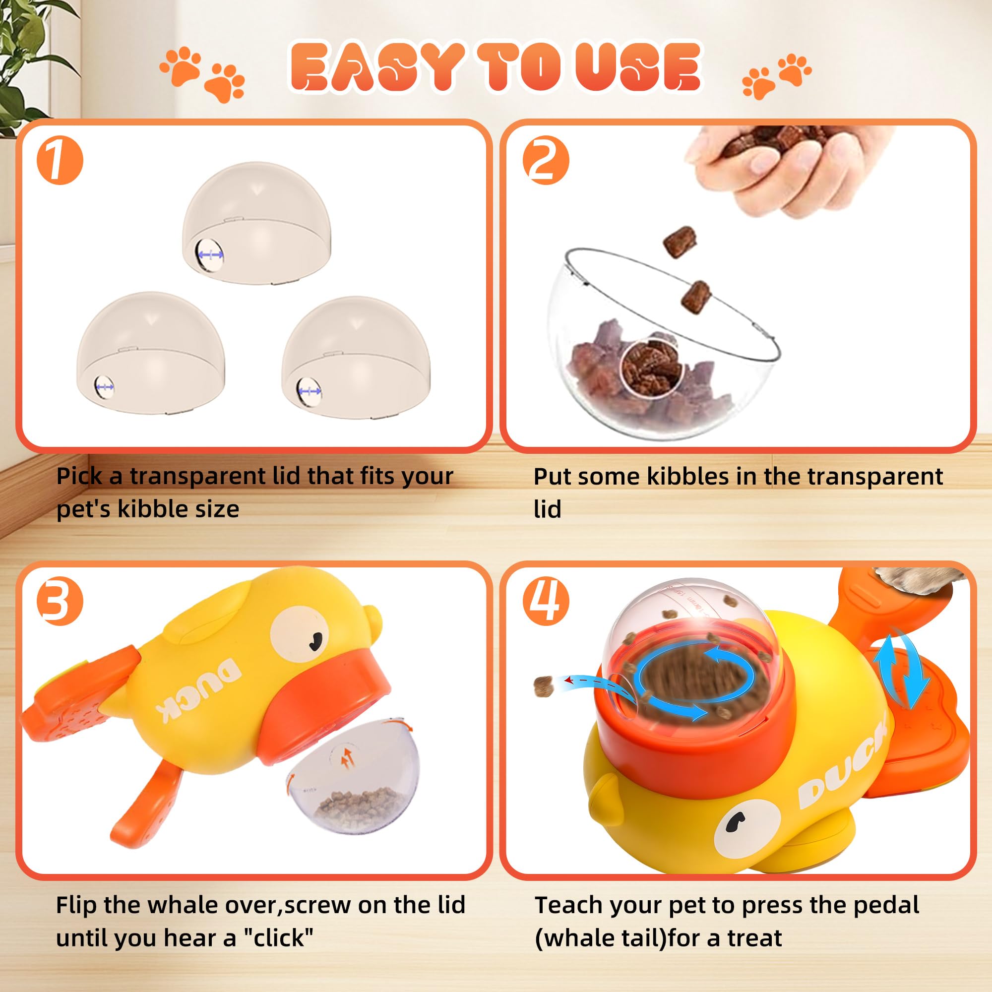 Duck Treat Interactive Dog and cats Toys For Mental Stimulation.