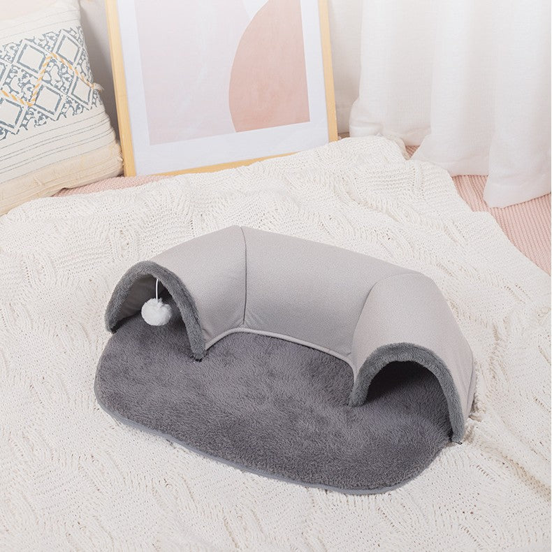 Plush tunnel for cats