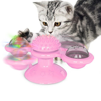 Multifunctional spinning toy for cats.
