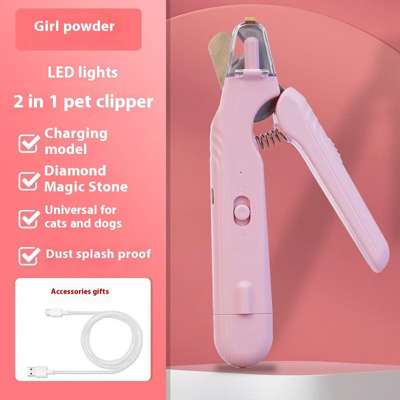 Pet nail clipper with LED light.